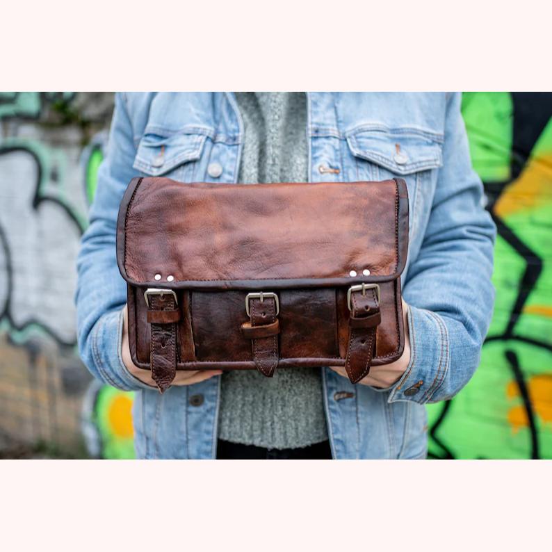 Сумка-мессенджер из марокканской кожи масляного дубления