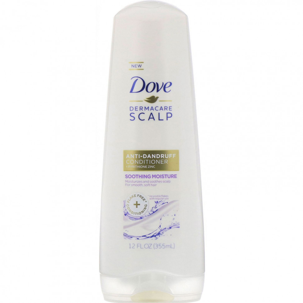 Dove, Dermacare Scalp, кондиционер против перхоти, успокаивающее увлажнение, 355 мл (12 жидк. Унций)